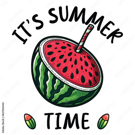 Watermelon Clipart With Summer Typography Summer Typography Design