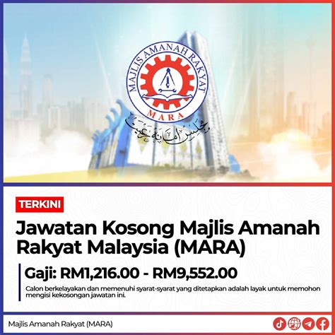 Jawatan Kosong Majlis Amanah Rakyat Malaysia MARA Gaji RM1 216 00