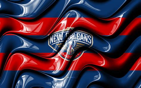 New Orleans Pelicans Flag Blue And Red 3D Waves NBA American