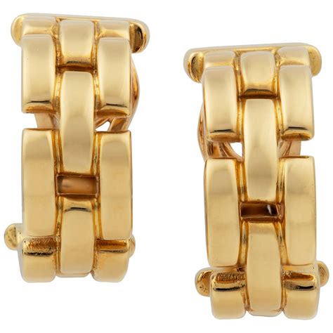 Cartier Maillon Panthere Yellow Gold Earrings At Stdibs