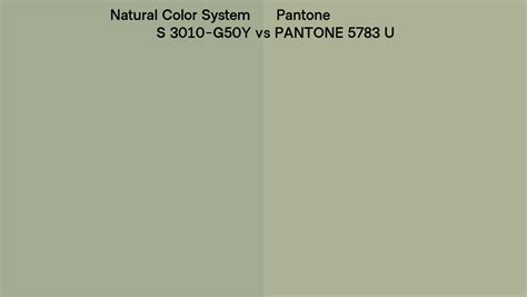 Natural Color System S 3010 G50y Vs Pantone 5783 U Side By Side Comparison