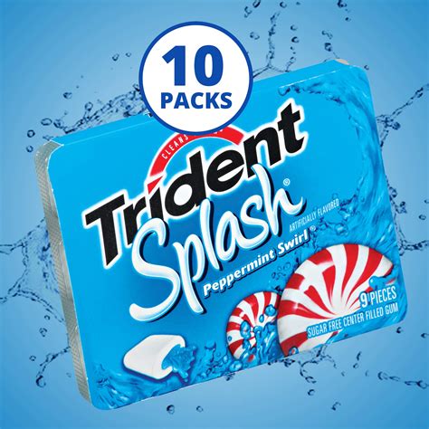 Trident Splash Peppermint Swirl Sugar Free Gum 10 Packs