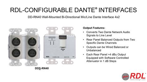 Rdl Software Configurable Dante Interfaces Youtube