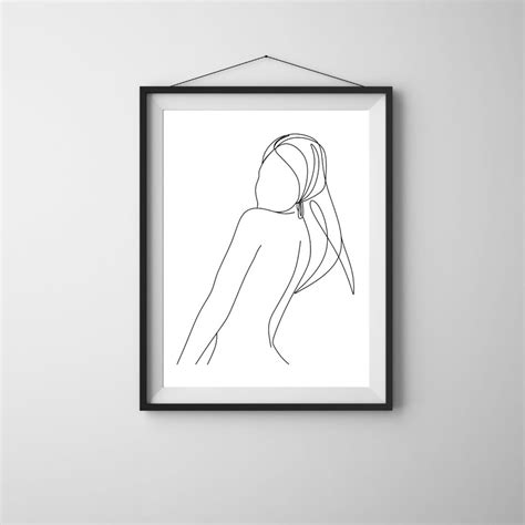 Naked Woman Body Line Drawing Set Woman Figure Minimal Art Woman Poster Abstract Wall Art Naked