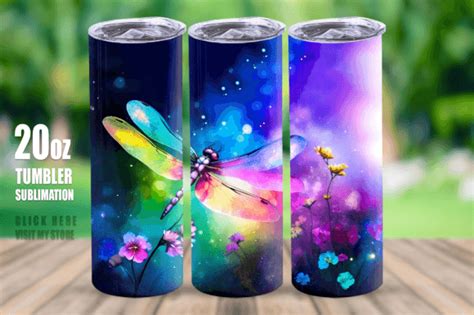 Dragonfly Tumbler Wrap Alcohol Ink Oz Graphic By Bilashdeb Creative