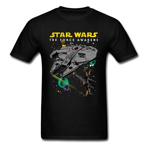 Star Wars Tee Shirts The Force Awakens Blue Squadron Print Funny T