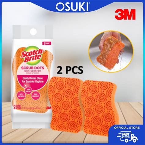 M Scotch Brite Scrub Dots Non Scratch Scrub Sponge Pcs Pack