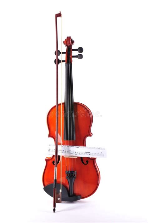 Violino E Arco Violino Fechar Em Fundo Branco Imagem De Stock Imagem