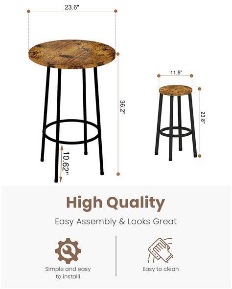 Buy Recaceik 3 Piece Pub Dining Set Modern Round Bar Table And Stools