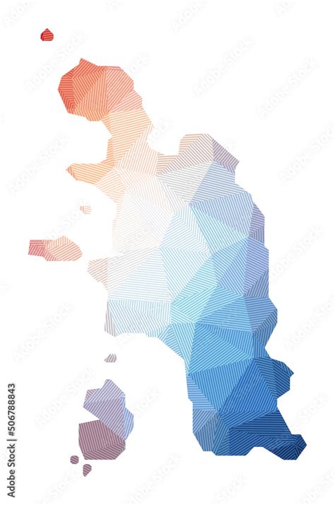 Vecteur Stock Map Of Pangkor Island Low Poly Illustration Of The