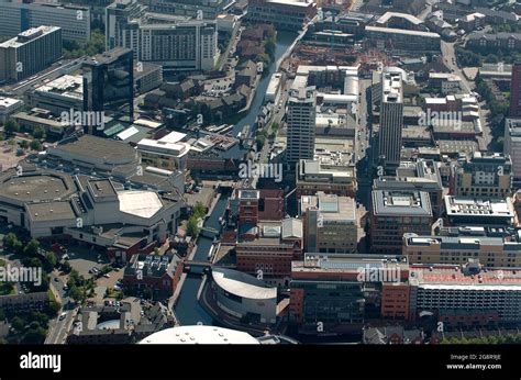 Aerial View Of Brindley Place And The Waterfront In Birmingham England