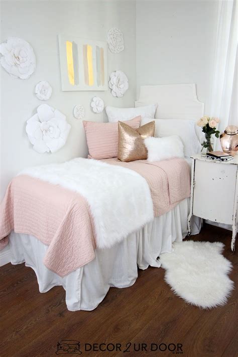 Blush And Faux Fur Dorm Bedding And Dorm Room Decor Shop This Years