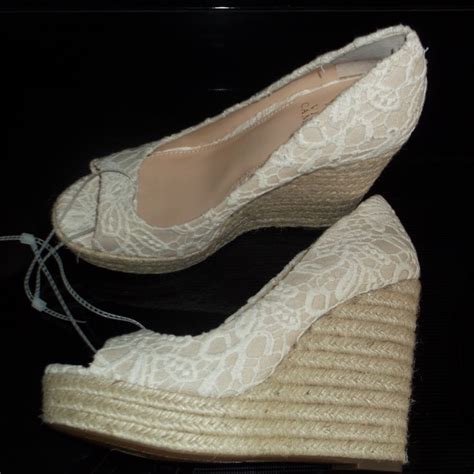 Vince Camuto Lace Crochet Nude Wedge Sandal Elegant Shoes Heels Chic Shoes Girly Shoes