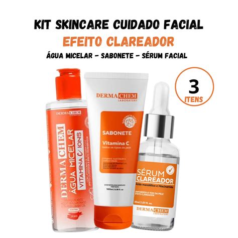 Kit Limpeza De Pele Skincare Efeito Clareamento Manchas E Melasma