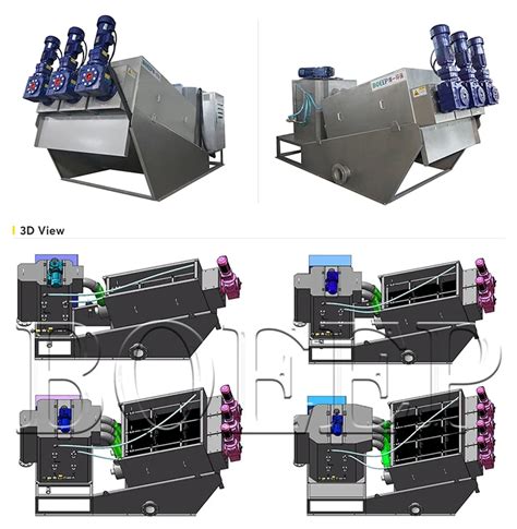 Automatic Stainless Steel Sludge Dewatering Screw Press Dehydrator