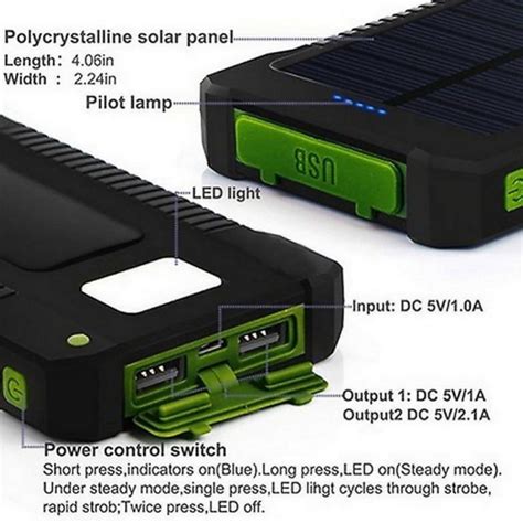 50000mah High Capacity Solar Power Bank With Dual Usb Charger Ports For Iphone Ipad Android