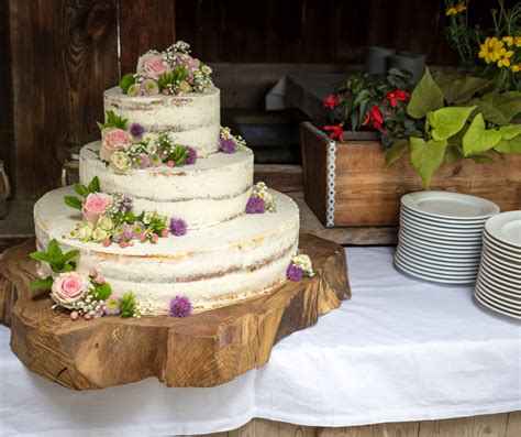 3 Tier Semi Naked Rose Wedding Cake Vanilla Cakes Bespoke Cakes Maidenhead Berkshire