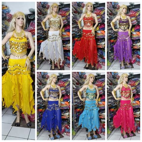 Jual Belly Dance 1 Set Top Chilli Rok Layer Belt Sifon Kostum Tari India Aladin Senam Fitness