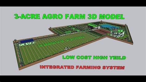 Acre Organic Agro Farm Model Integrated Farming System D Sketchup