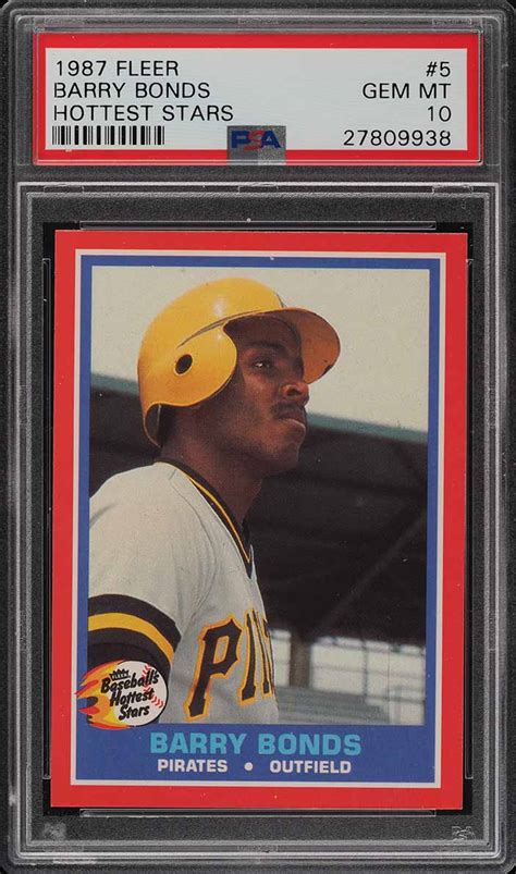 Fleer Hottest Stars Barry Bonds Rookie Rc Psa Gem Mint Pwcc