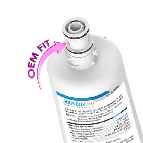 Aqua Blue H20 AB912WF Water Filter Fits INSINKERATOR F 601 FILTER CARTRIDGE FOR HOT WATER DISPENSER