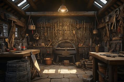 Premium Ai Image Showcase The Artistry Of Medieval Blacksmiths With