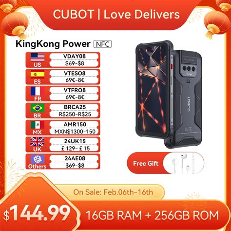 Cubot KingKong Power Waterproof Rugged Smartphone Android 13 8GB 256GB