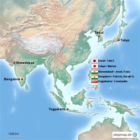 StepMap Asia Landkarte für Asien