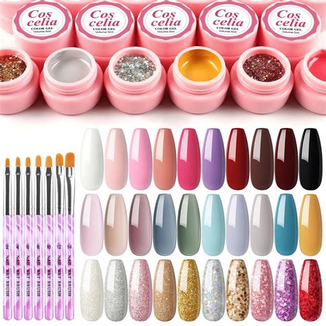 Coscelia Ml Gel Nail Polish Printing Gel With Nail Brush Pure Color