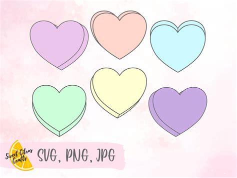 Blank Candy Heart Svg Conversation Heart Svg Valentines Etsy