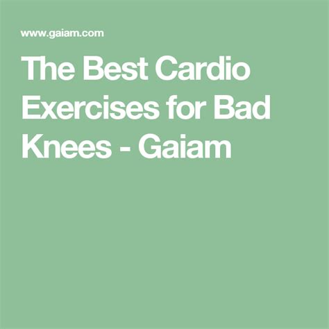 The Best Cardio Low Impact Workouts for Bad Knees | Best cardio, Best ...