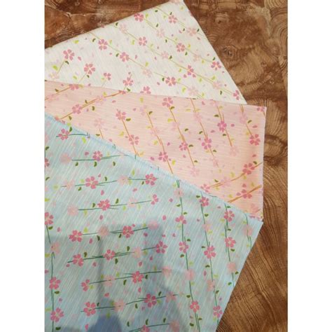 Jual Kain Katun Jepang Tokai Senko Motif Bunga Kecil Sakura TS027 Min