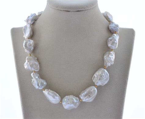 Z Mm White Baroque Keshi Reborn Pearl Necklace Ebay