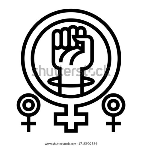 Womens Empowerment Black White Line Art Stock Illustration 1715902564 ...