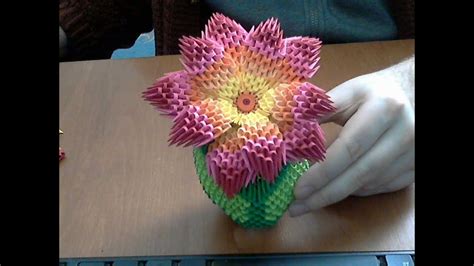 3D origami flower tutorial (rainbow flower) - YouTube