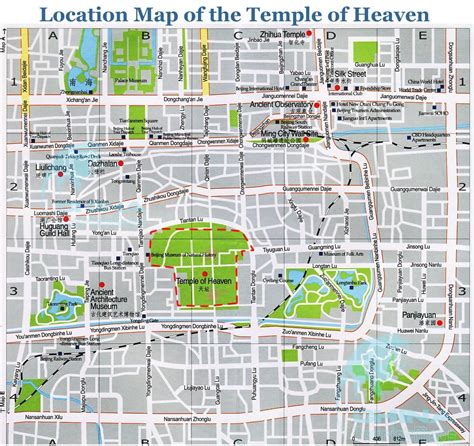 Temple of heaven map - Map of temple of heaven (China)