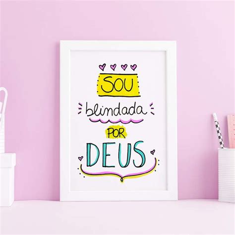 Quadro Frases Sou Blindada Por Deus Elo Produtos Especiais