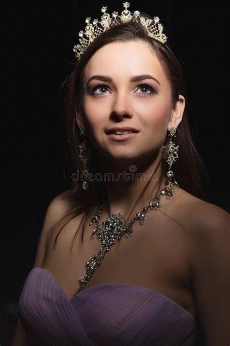 Alluring Brunette Posing In A Studio Stock Photo Image Of Elegant Caucasian