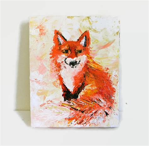 Abstract Fox Original Acrylic Painting 8X10 Fox