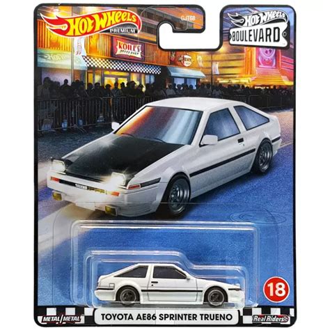 HOT WHEELS PREMIUM Boulevard TOYOTA AE86 SPRINTER TRUENO Bianco 18 Pressofuso 1 64 EUR 37 50