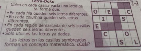 Letra Doku Ubica en cada casilla vacía una letra de tal forma que O