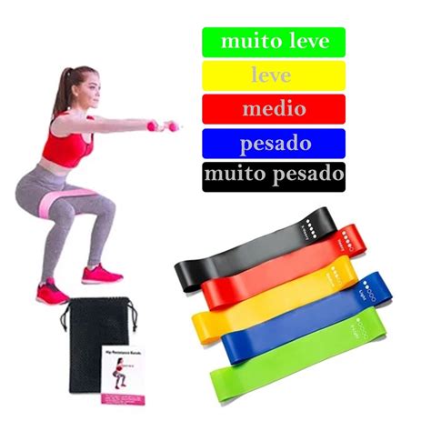 Kit Mini Band Faixas Elasticas Para Exercicio Em Casa Multifuncional