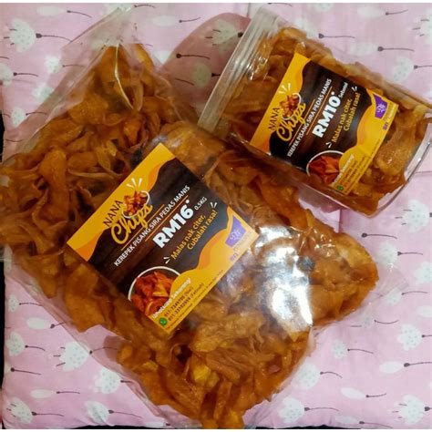 Last New Stock Original Nana Chips Kerepek Pisang Sira Pedas Manis