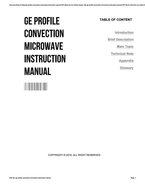 Ge profile convection microwave instruction manual by Katie - Issuu