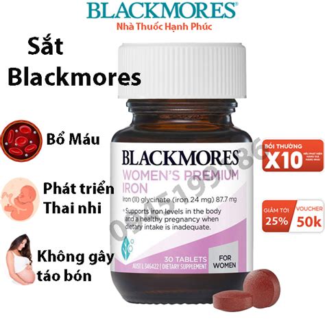 Sắt Bà Bầu Blackmores Iron For Woman Lọ 30 Viên Bổ Sung Sắt Cho