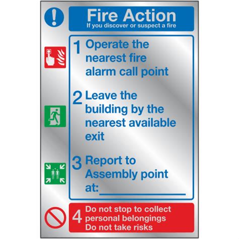 Fire Action On Discovering A Fire 4 Point Sign Fire Action Notices