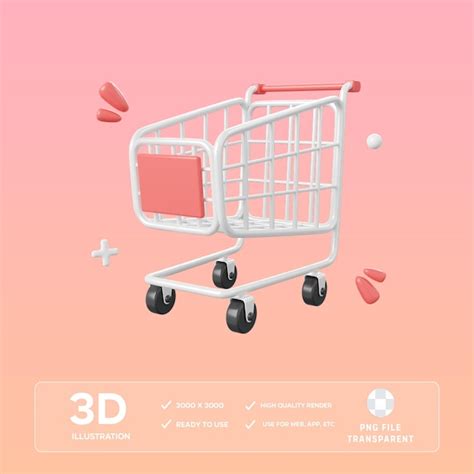 Premium Psd Psd Shopping Cart 3d Illustration