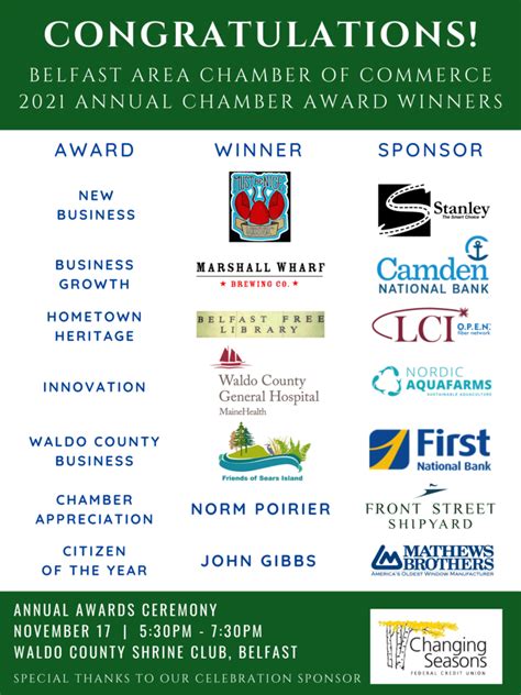 2021 Annual Chamber Award Winners - Belfast Area Chamber of Commerce