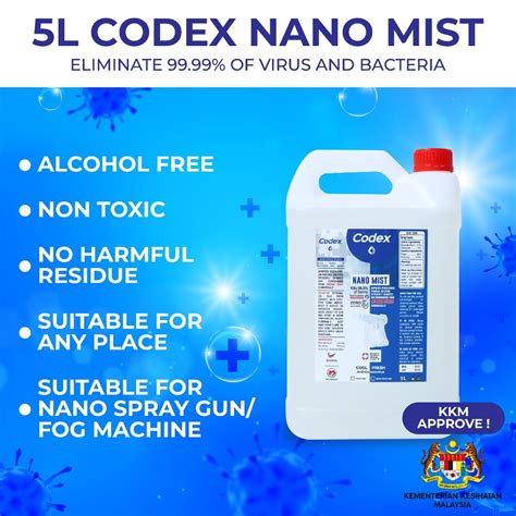 Codex Nano Mist Fogging Disinfectant Liquid Shopee Malaysia