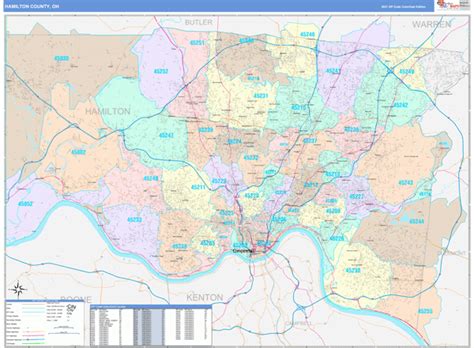 Hamilton County OH Wall Map Color Cast Style By MarketMAPS | Maps Of Ohio